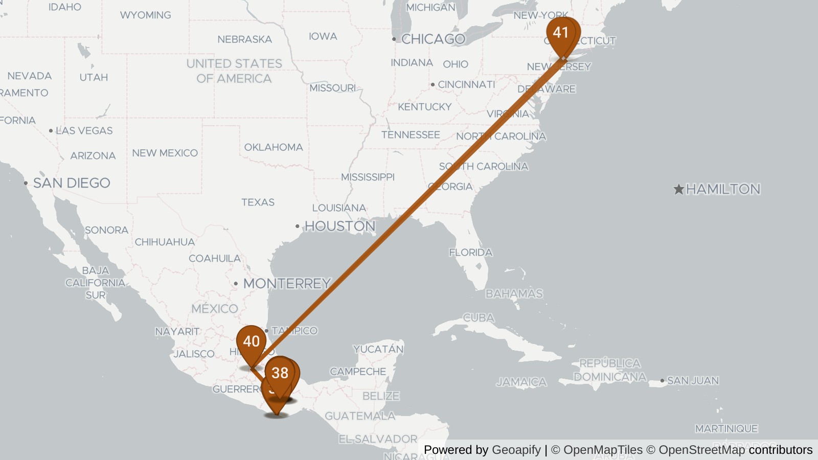 Route map of Tasting Oaxaca: Mole, Mezcal, and Chapulines