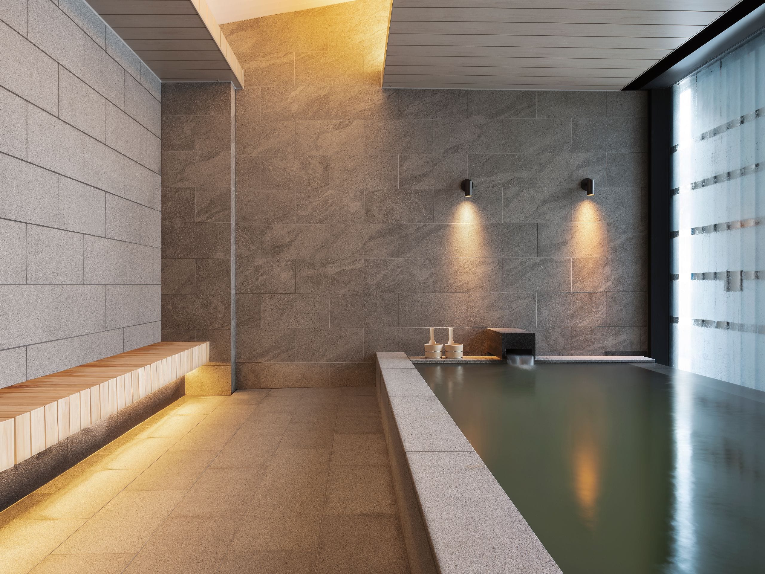 Arrival reset: pool, onsen and private bathing