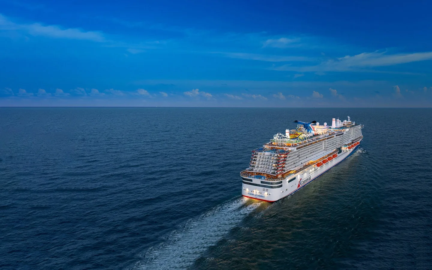Ship at sea, seen from above