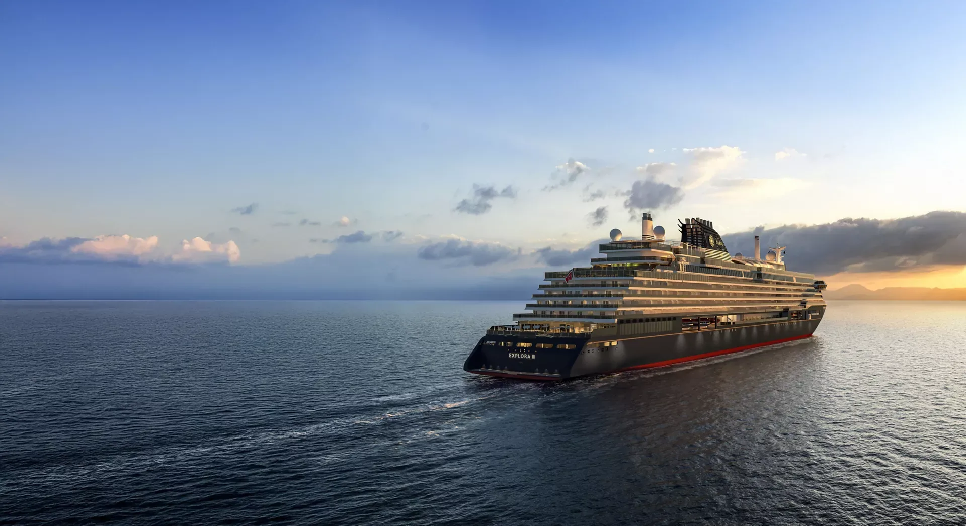 Ship at sea in soft light