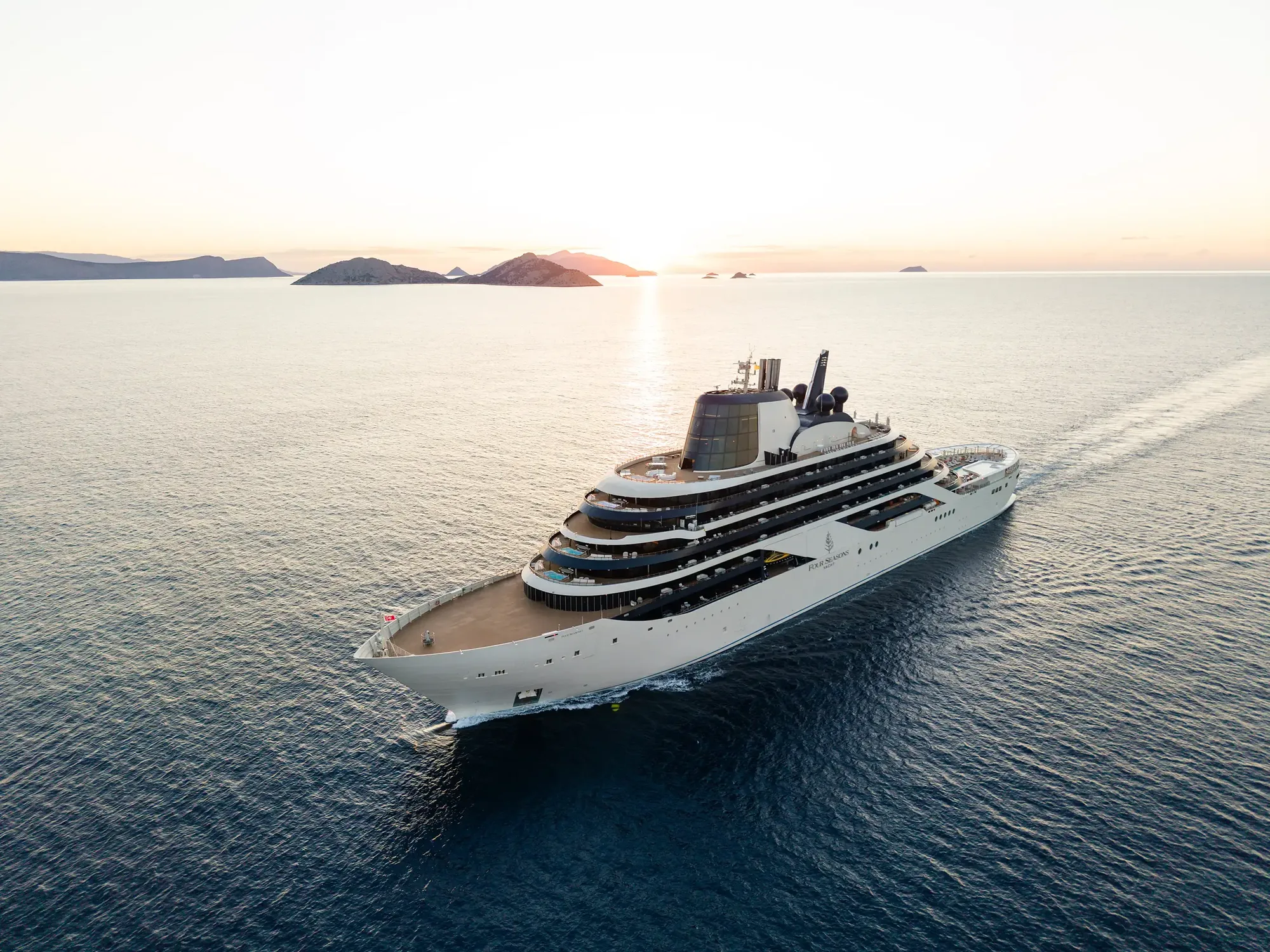 Rendering of the yacht at sea