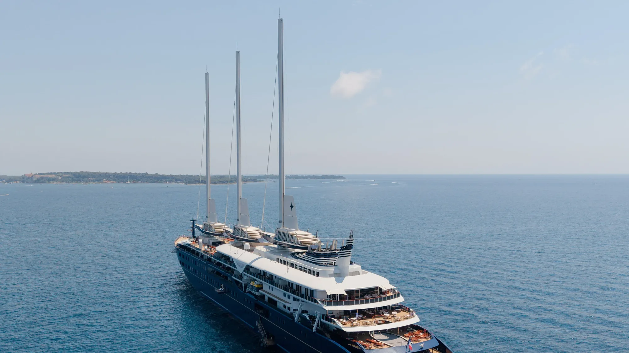 Sailing yacht seen from above