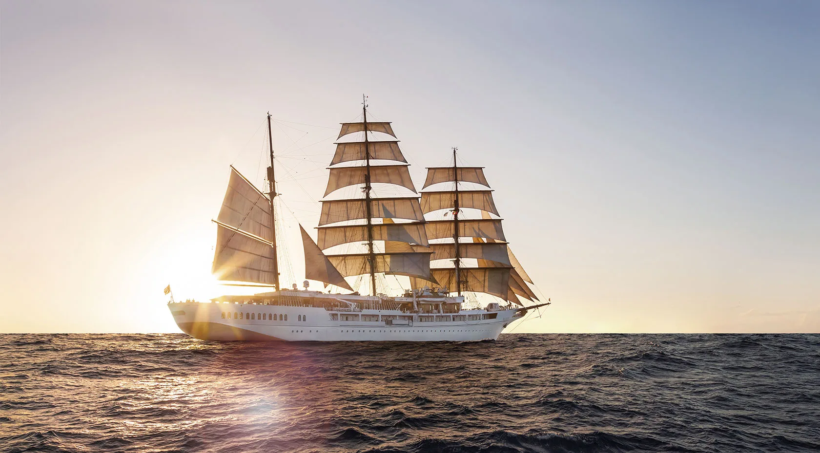 Tall ship under full sail