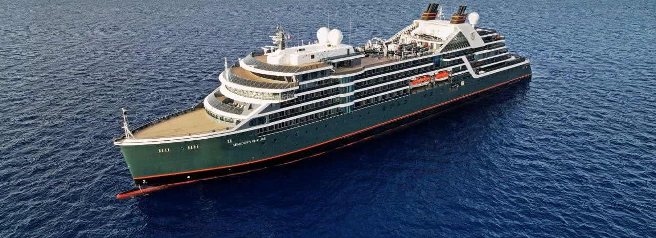 Expedition ship seen from above